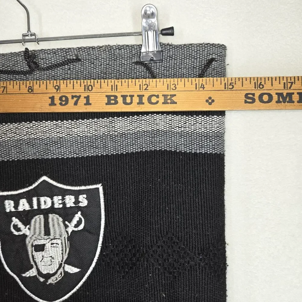 Raiders Backpack Bag Draw String Black White Sports NFL Las Vegas Storage Sport